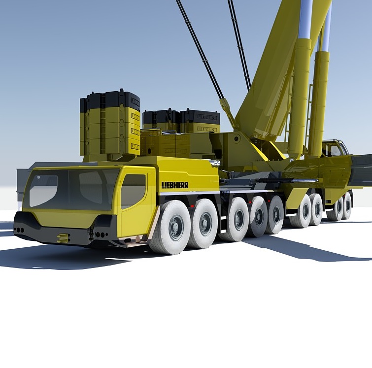 LIEBHERR LTM 11200新型轮式起重机底盘模型3D图纸 IGS格式